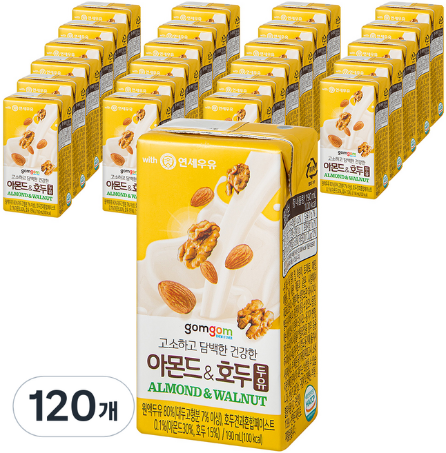 곰곰 아몬드와 호두 두유, 190ml, 120개