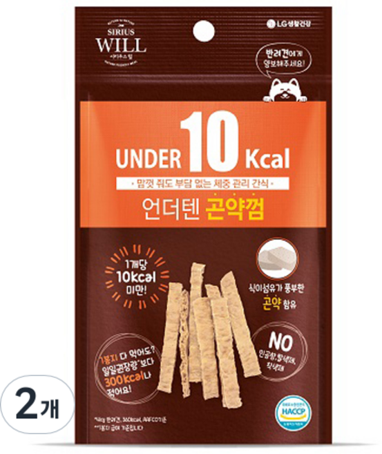 시리우스 윌 언더텐 강아지껌, 곤약, 20g, 2개