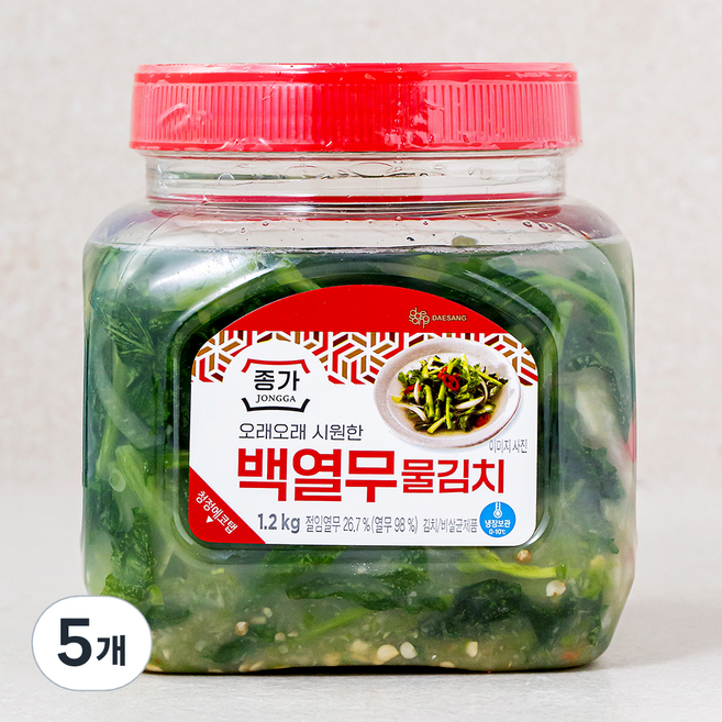 종가 백열무 물김치, 1.2kg, 5개