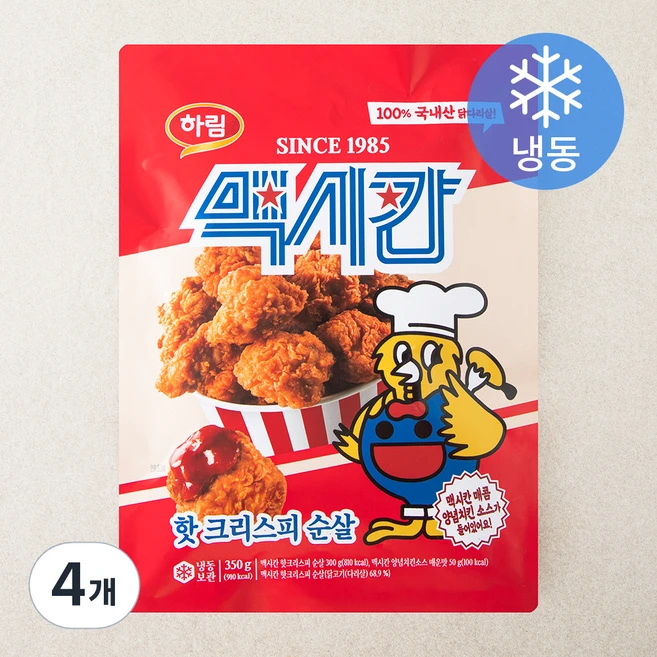 맥시칸 핫크리스피 순살 (냉동), 350g, 4개 - 쿠팡