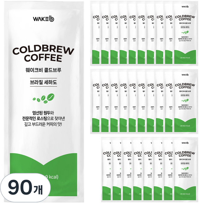 웨이크비 콜드브루 원액 액상 더치 커피 세하도, 90개, 1개입, 30ml