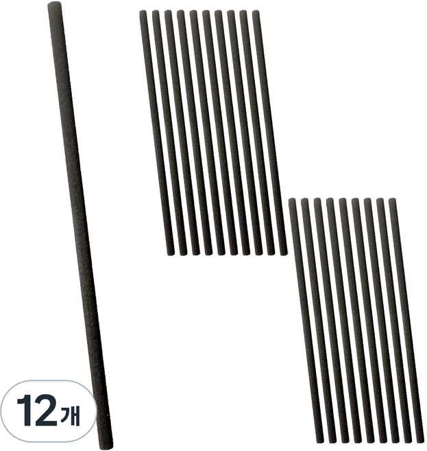 ZERO CANDLE 擴香長纖維棒 8mm 30cm, 黑色, 12個, 5入