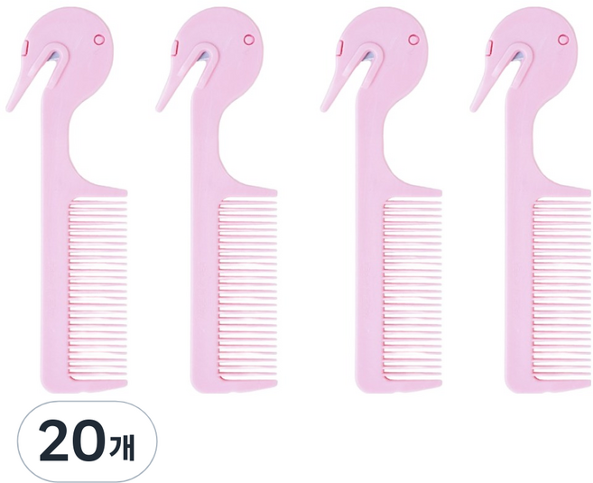 신도프라임 머리끈 커터 빗, 20개, 핑크