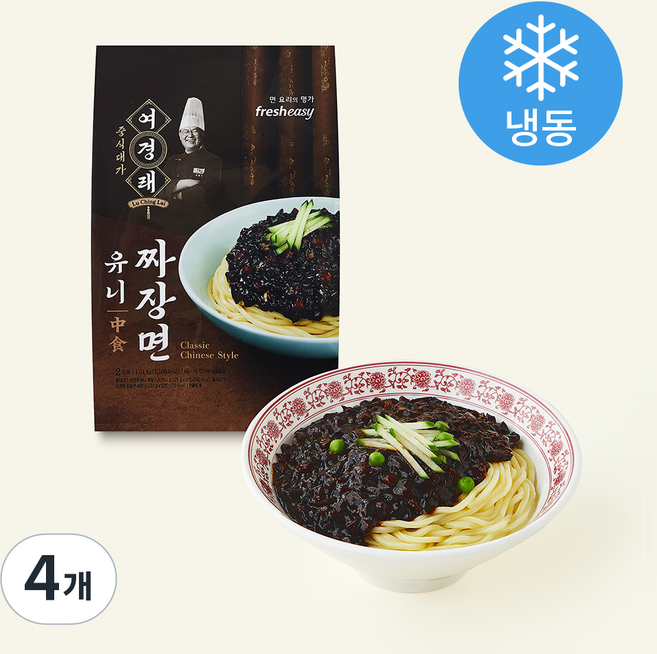 중식대가 여경래 유니 짜장면 2인분 (냉동), 1.01kg, 4개