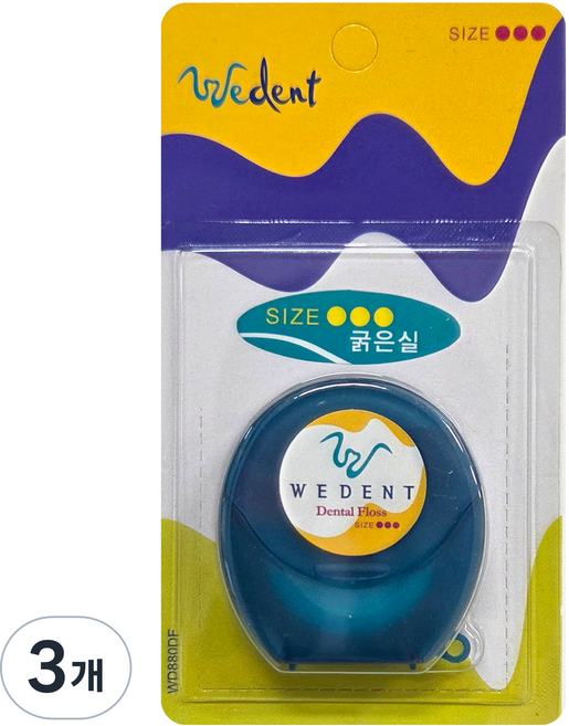 위덴 일반 치실 굵은실 그린, 3개, 1개입, 41m