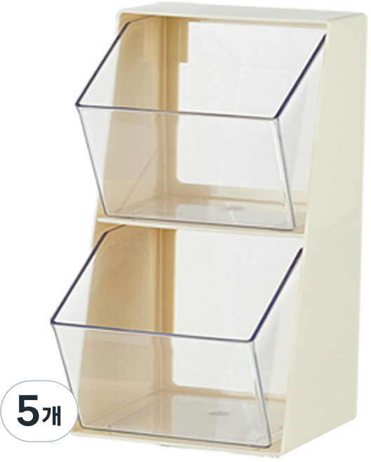 코시나 캡슐 커피 티백 다용도 서랍 정리함, 아이보리, 5개