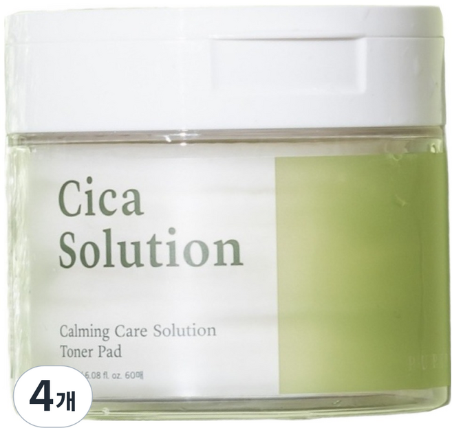 퓨리피아 시카 카밍케어 솔루션 토너패드 180ml, 60매입, 4개