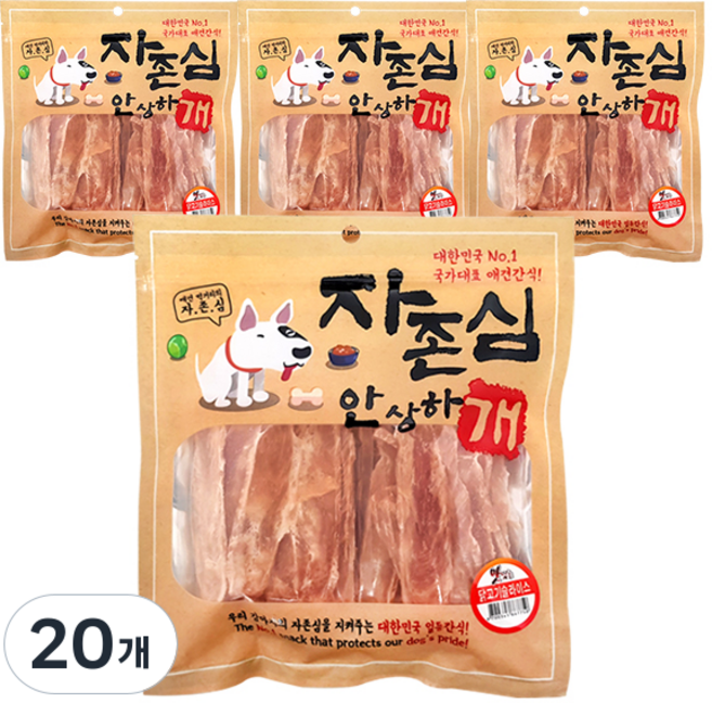 자존심 강아지 안상하개 스틱 건조간식, 닭고기슬라이스, 200g, 20개
