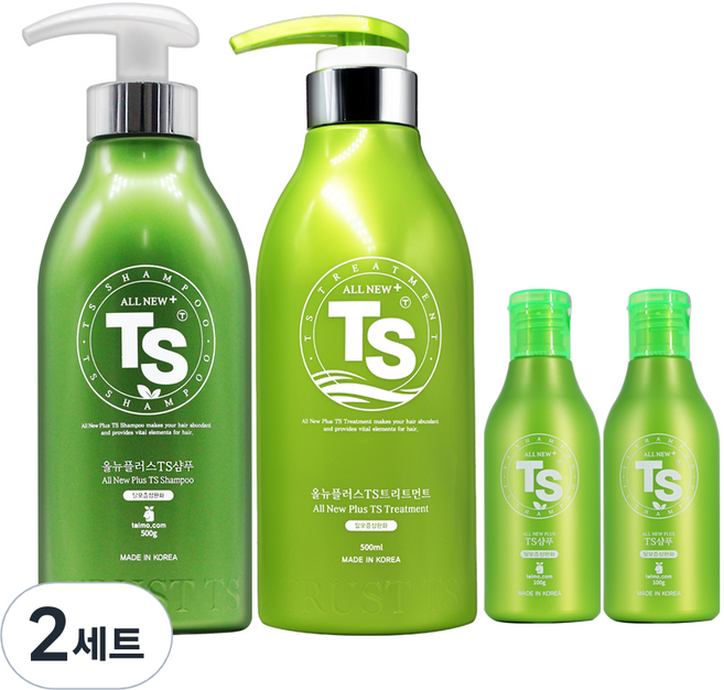 TS 올뉴플러스 TS 샴푸 500g + 100g x 2p + 트리트먼트 500ml 세트, 2세트