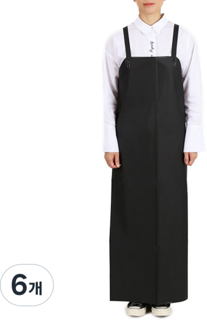 팀쿡 우레탄 H형 무광 방수 앞치마 L, 검정, 6개