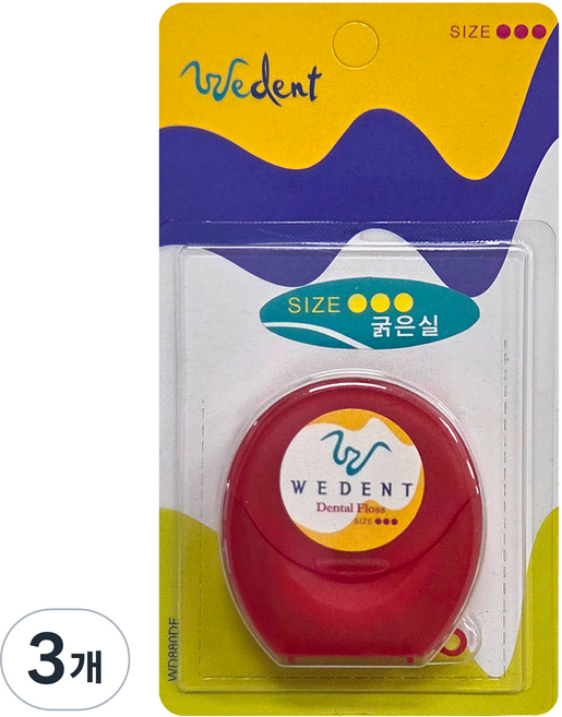 위덴 일반 치실 굵은실 레드, 3개, 1개입, 41m