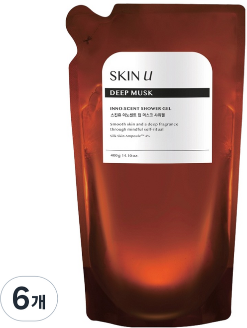 Skinu Innocent 深邃麝香沐浴膠 補充包, 400g, 6個