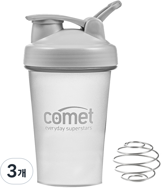 코멧 스포츠 컴팩트 쉐이커 보틀, 그레이, 600ml, 3개
