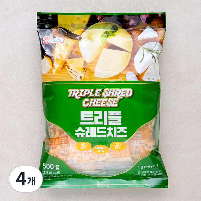 보꼬네 트리플 슈레드 치즈, 100g, 5개입, 4개