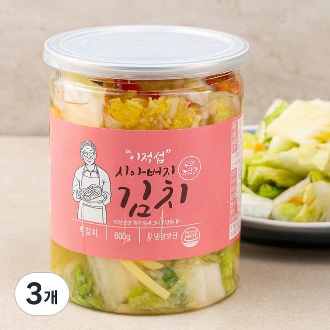 이정섭 시아버지 백김치, 600g, 3개