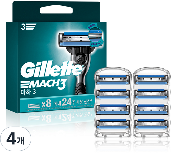 정품 마하3 면도날, 8入, 4個