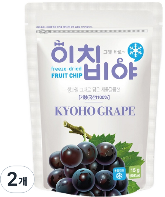 이치비야 동결건조 과일칩 거봉, 15g, 2개