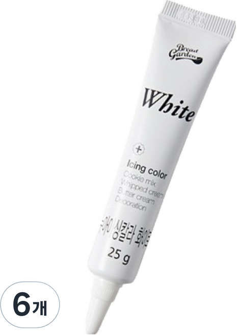 브레드가든 아이싱칼라 식용색소 화이트, 25g, 6개