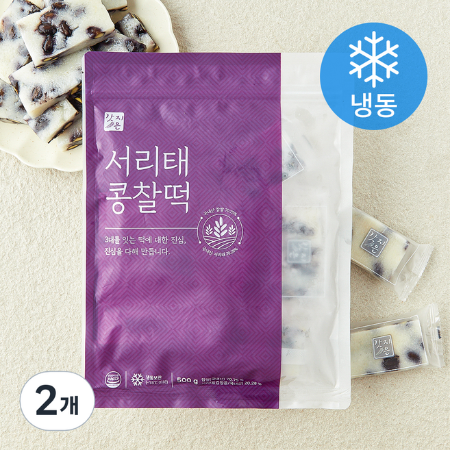갓지은 서리태콩 찰떡 (냉동), 500g, 2개, 1개입