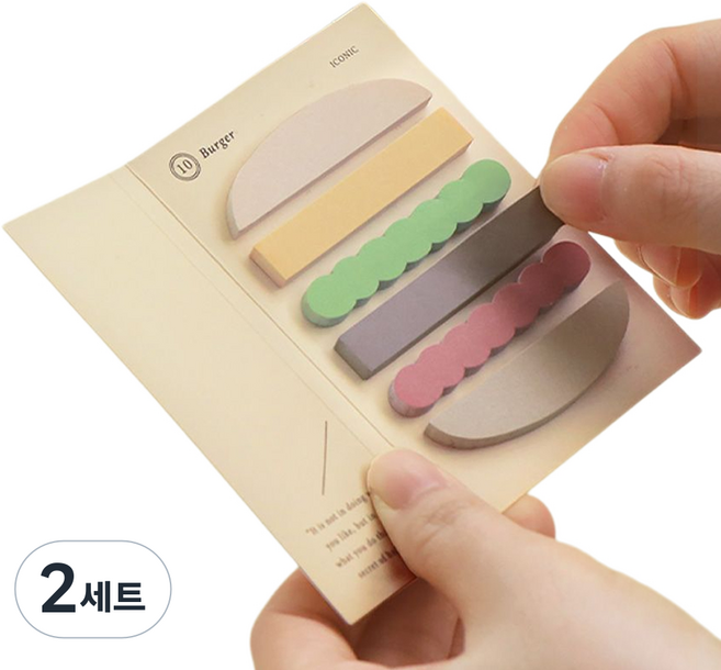 아이코닉 인덱스 점착 메모지 30p 세트 05-12, 10 BURGER, 2세트