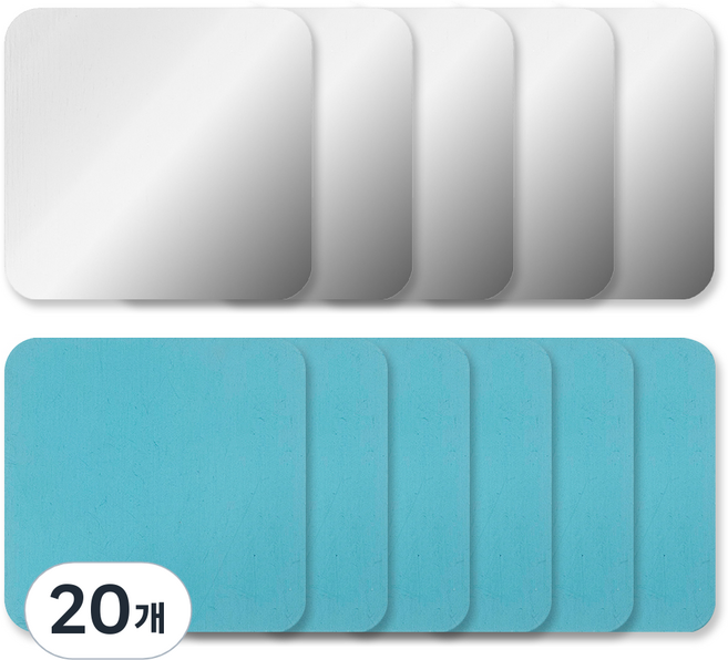 코멧 후면부착 자석 접착식 스틸 사각 철판 24mm, 20개