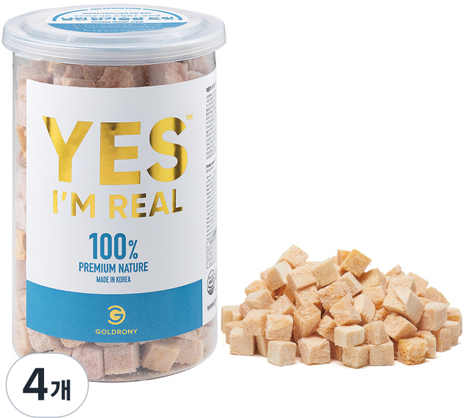 골드로니 반려동물 예스아임리얼 수제 건조간식, 닭가슴살트릿 맛, 90g, 4개