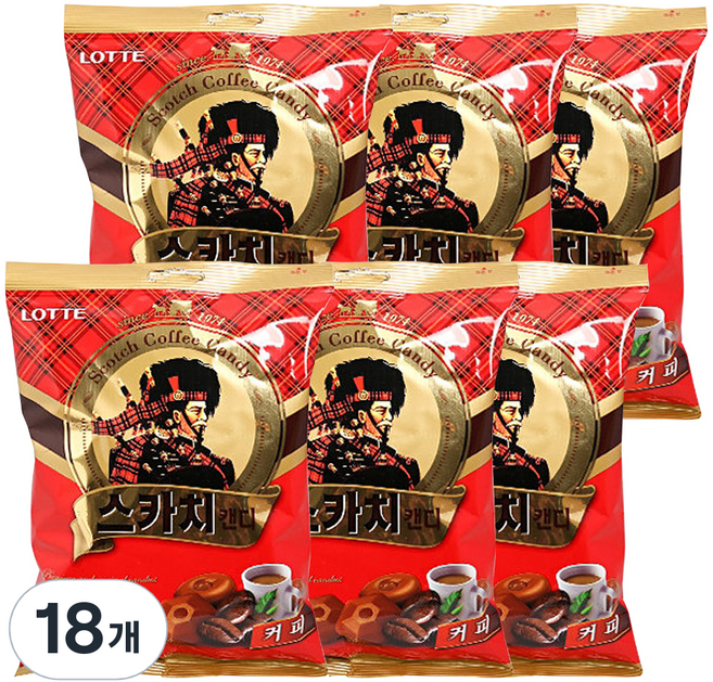 롯데웰푸드 스카치캔디 커피, 317g, 18개