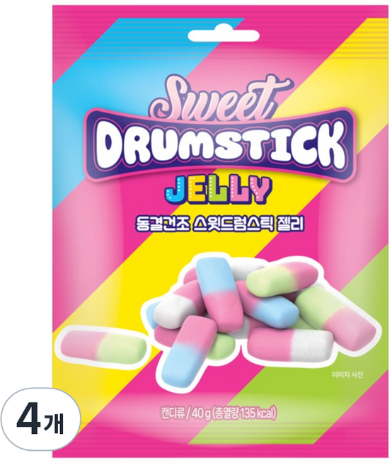 더스위트 동결건조 스윗드럼스틱 젤리, 40g, 4개