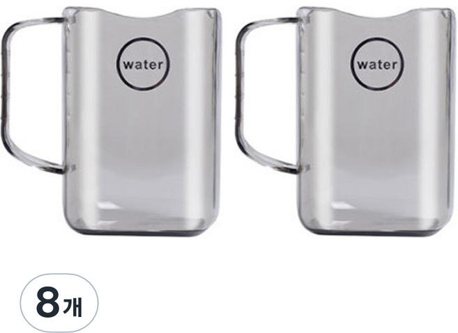 더자카 다용도 클리어 칫솔꽂이 양치컵, 그레이, 8개