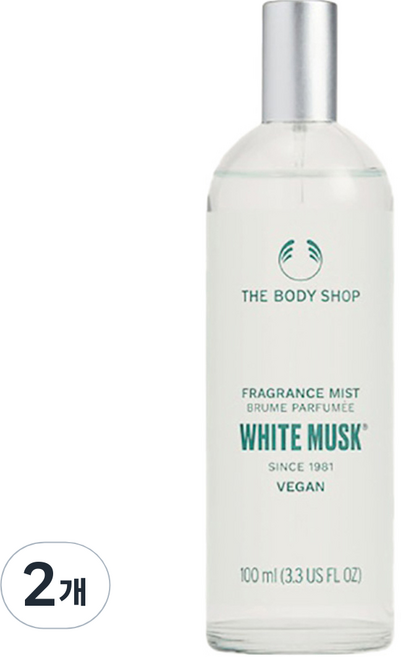 더바디샵 후레그런스 바디미스트 화이트 머스크, 2개, 100ml