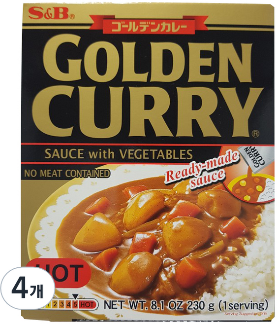 에스비 골든카레소스 위드 베지터블 매운맛, 230g, 4개