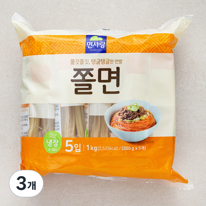 면사랑 냉장 쫄면 사리 5입, 1kg, 3개