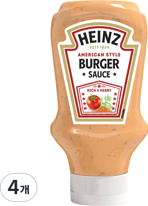 크래프트하인즈 하인즈 버거소스, 418g, 4개