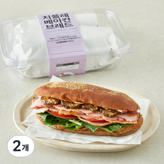 이엘후레쉬 치폴레 베이컨 브레드 2개입, 410g, 2개