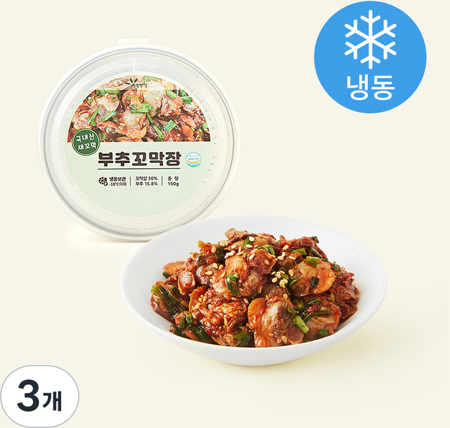초록햇살 부추꼬막장 (냉동), 150g, 3개