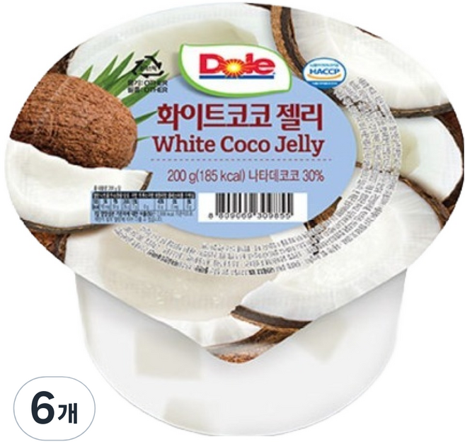 돌 화이트코코 컵젤리, 200g, 6개