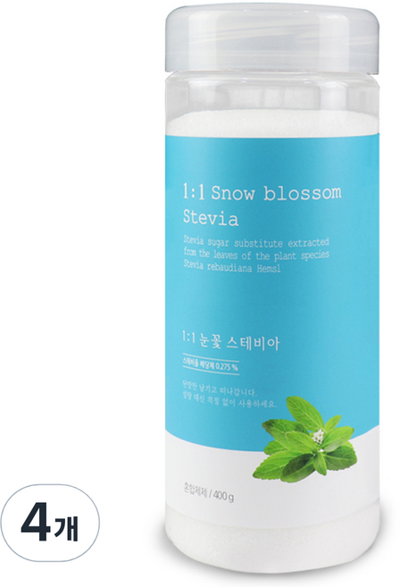 자연지애 1:1 눈꽃 스테비아 에리스리톨, 400g, 4개