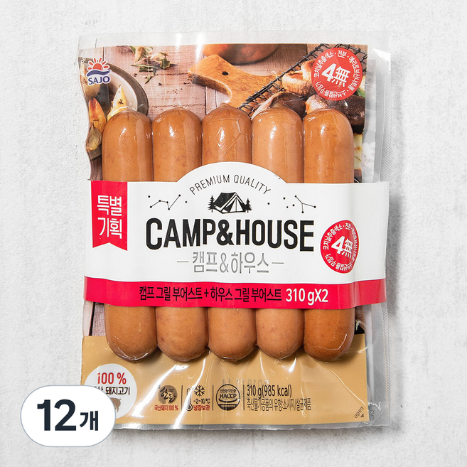 사조 그릴부어스트 소시지, 310g, 12개