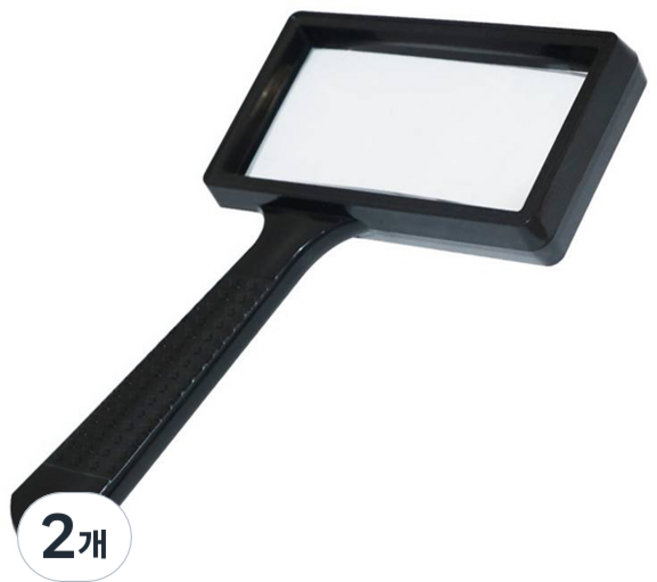 코살루 손잡이형 사각 돋보기 블랙, 2개