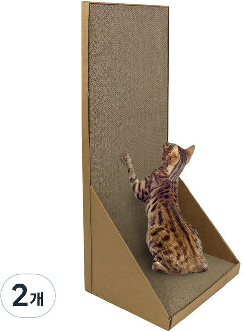 펫츠몬 고양이 벽면형 양면 B골 스크래쳐, 내츄럴, 2개