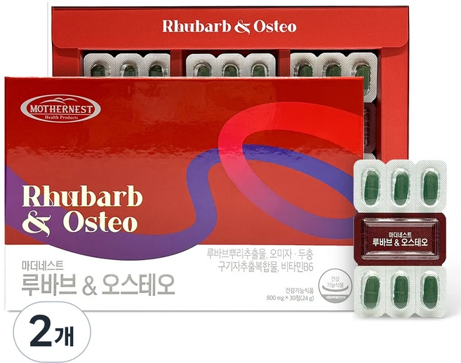 마더네스트 루바브 오스테오, 30정, 2개 - 쿠팡