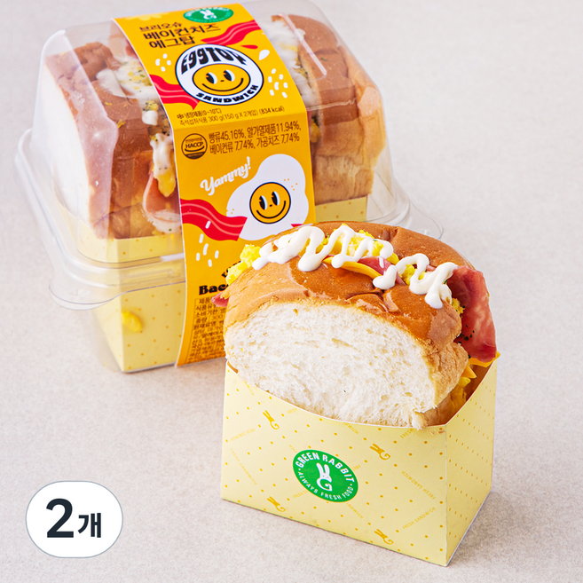 그린래빗 브리오슈 베이컨치즈 에그탑 2개입, 300g, 2개