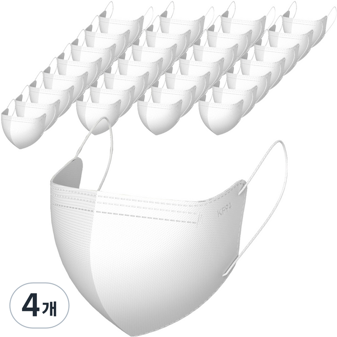 가드데이 KF94 새부리형 황사방역 컬러 마스크 대형, 화이트, 4개, 100매입