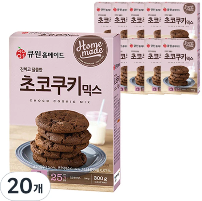 큐원 홈메이드 초코쿠키믹스, 300g, 20개 - 쿠팡