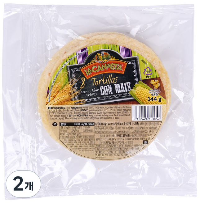 라카나스타 옥수수앤밀 또띠야 12cm, 144g, 2개