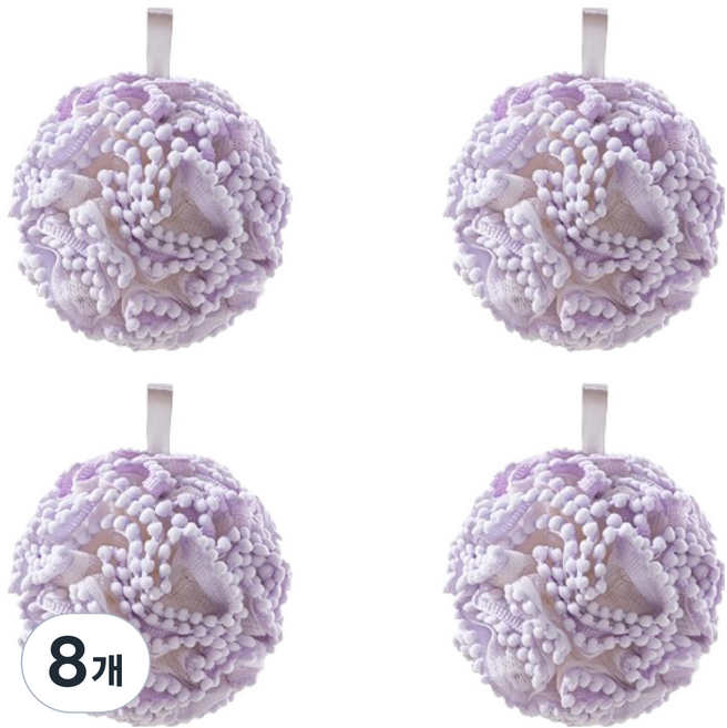 블럭마트 욕실 버블 샤워볼, 퍼플, 8개, 1개입