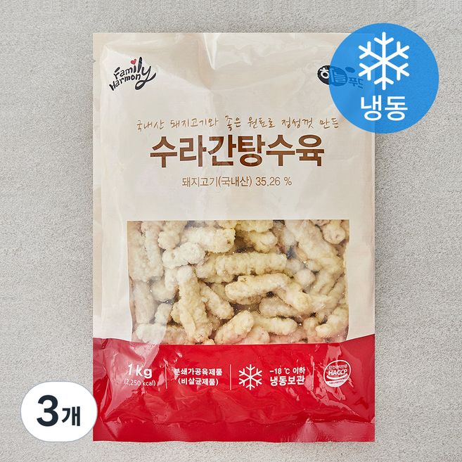 하늘푸드 수라간 탕수육 (냉동), 1kg, 3개