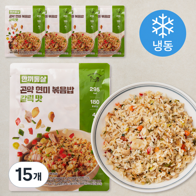 한끼통살 곤약 현미 볶음밥 갈릭맛 (냉동), 180g, 15개