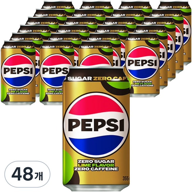 펩시 제로 슈거 라임향 제로 카페인, 355ml, 48개