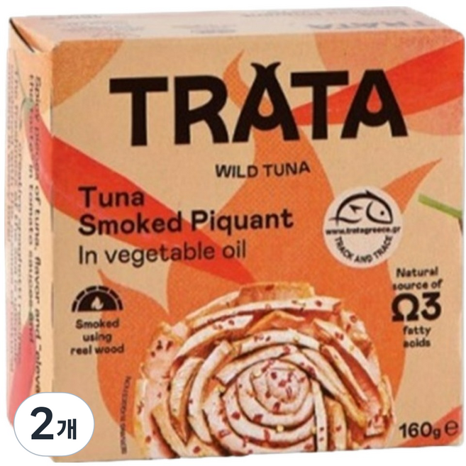 TRATA 煙燻辣椒鮪魚, 160g, 2個